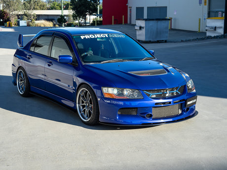 Project Aeros Evo 9 complete splitter lip kit is a perfect way to spice up your Evo 9, complimenting the OEM factory body kit
