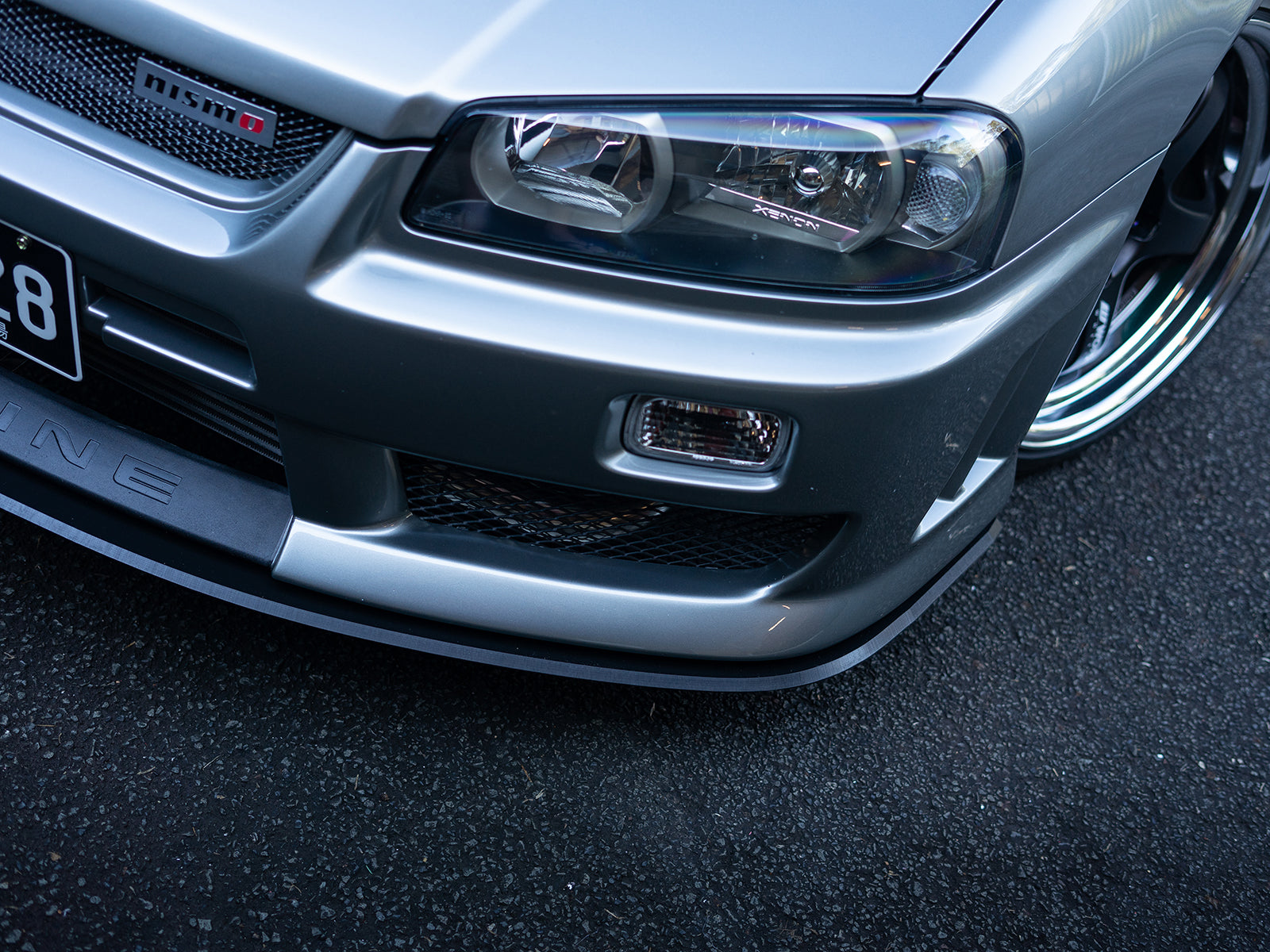 Project Aero Altia front lip for R34 Skyline – designed for OEM fitment and clean styling