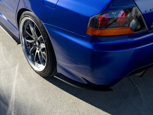 A must have for every Mitsubishi Evo 9 rear bumper is the Project Aero rear spats to suit Evo 9